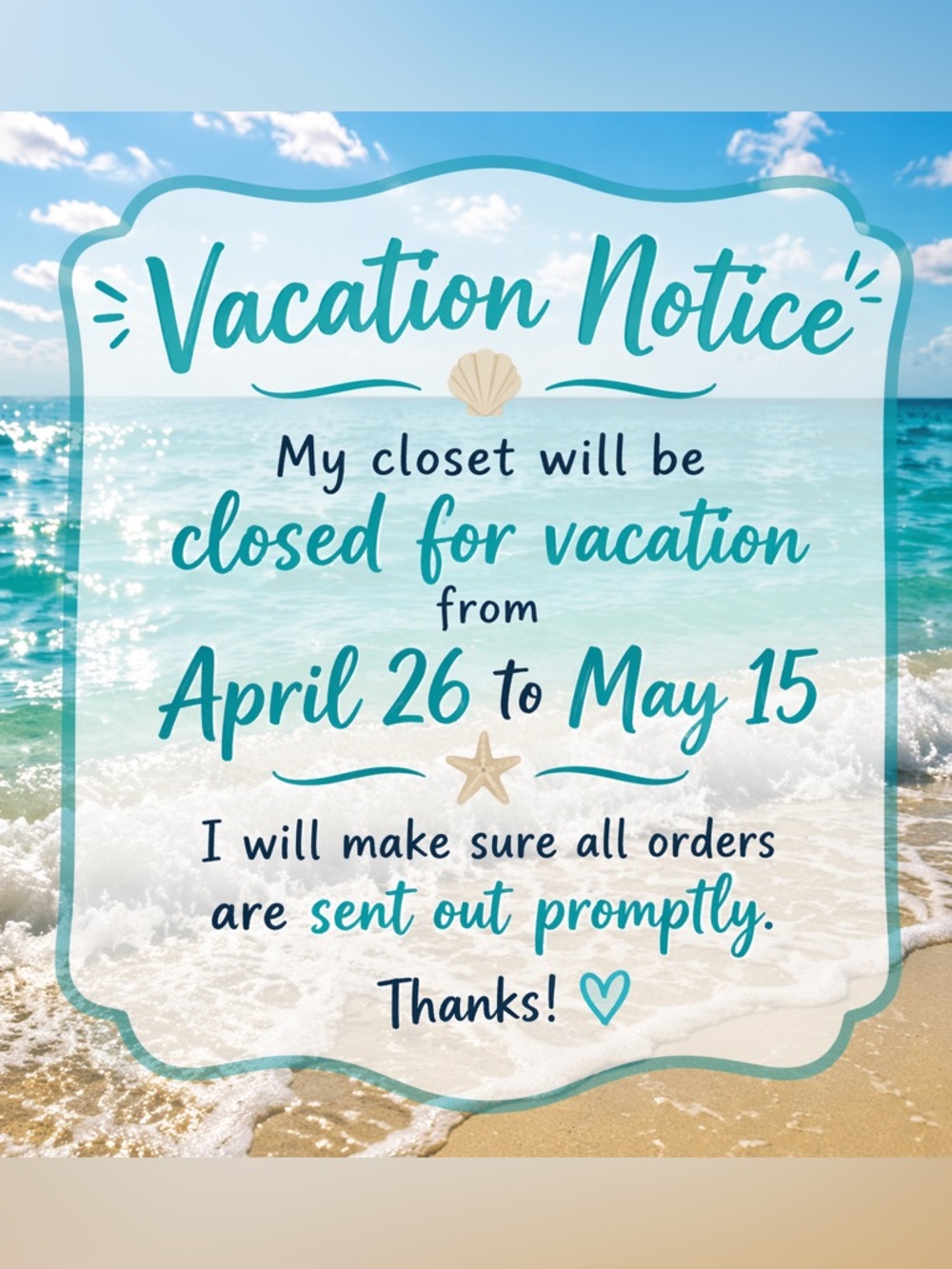 ✈️🏝️😎VACATION ALERT!